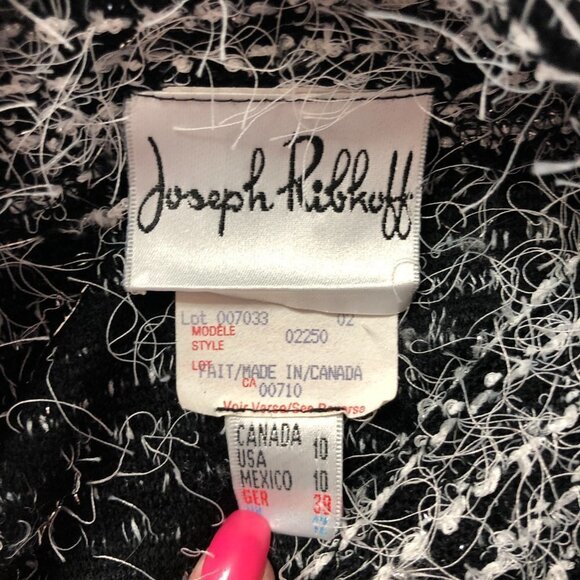 JOSEPH Ribkoff Black & White Cowl Neck Sweater Top Size 10 - Picture 5 of 10